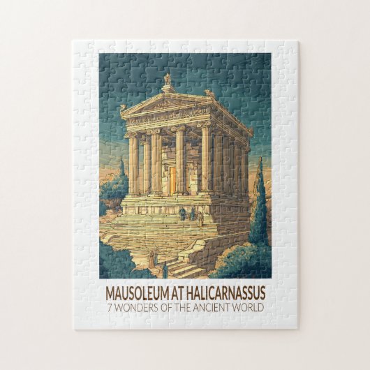 Mausoleum van Halicarnassus 7 Wereldwonderen Legpuzzel (Verticaal)