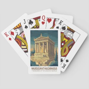Mausoleum van Halicarnassus 7 Wereldwonderen Pokerkaarten