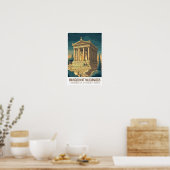 Mausoleum van Halicarnassus 7 Wereldwonderen Poster (Keuken)