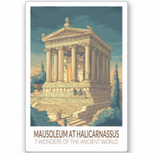 Mausoleum van Halicarnassus 7 Wereldwonderen Sticker