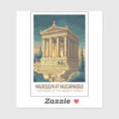 Mausoleum van Halicarnassus 7 Wereldwonderen Sticker (Vel)