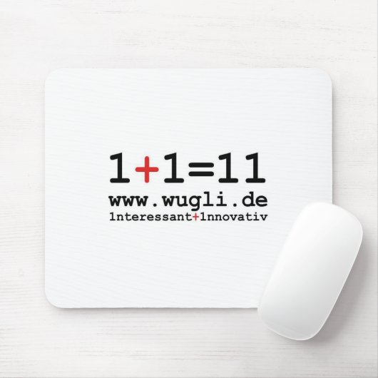 Mauspad "1+1=11" muismat (Met muis)