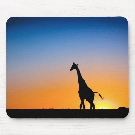 Mauspad Giraffe Sonnenuntergang Muismat (Voorkant)