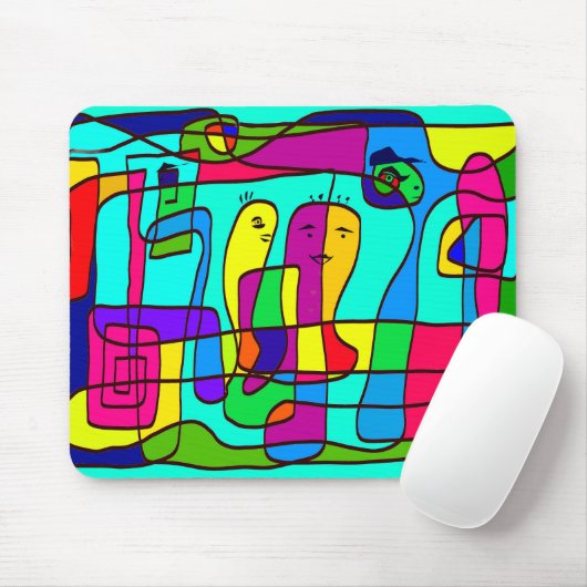 Mauspad mit bunter Zeichnung Muismat (Met muis)