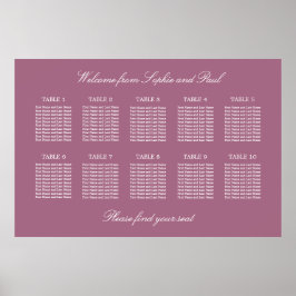 Mauve 10 Tafel Trouw Stoelenkaart Poster