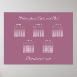 Mauve 5 Tafel Trouw Stoelen Plattegrond Poster