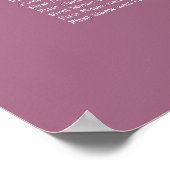 Mauve 6 Tafel Bruiloft Zitplaats Chart Poster (Hoek)