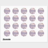 Mauve Abstract Floral Handgemaakt door Ronde Sticker (Vel)