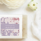 Mauve Abstract Floral Handgemaakt door Ronde Sticker