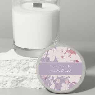 Mauve Abstract Floral Handgemaakt door Ronde Sticker