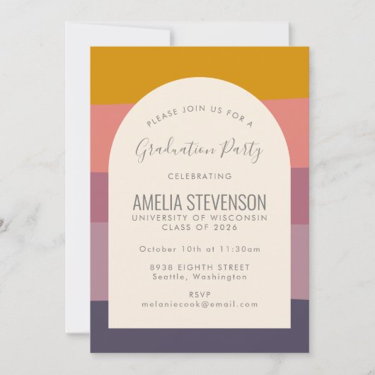 Mauve Abstracte Geometric Photo Graduparty Kaart (Voorkant)