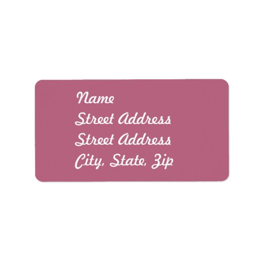 Mauve Address Sticker (Voorkant)