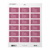 Mauve Address Sticker (Full Sheet)