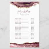 Mauve agaat prijslijst flyer (Voorkant)