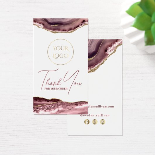 Mauve agate bijsluiter visitekaartje (Bureau)