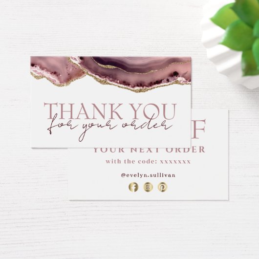 Mauve agate, dank je creditcard visitekaartje (Bureau)