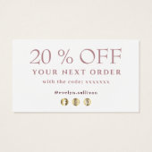 Mauve agate, dank je creditcard visitekaartje (Achterkant)