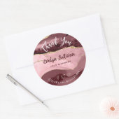 Mauve Agate Dank u Klassieke Ronde Sticker (Envelop)