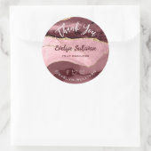 Mauve Agate Dank u Klassieke Ronde Sticker (Tas)