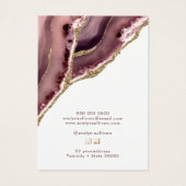 Mauve agate juwelenkaart visitekaartje (Achterkant)