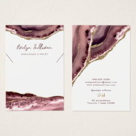 Mauve agate ketting-weergavekaart visitekaartje