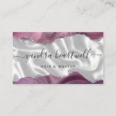Mauve Agate Silver Glam Stylist Appointment Visitekaartje (Voorkant)