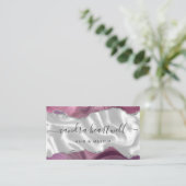 Mauve Agate Silver Glam Stylist Appointment Visitekaartje (Staand voorkant)
