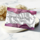 Mauve Agate Silver Glitter Luxe Visitekaartje