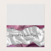 Mauve Agate Silver Glitter Luxe Visitekaartje (Buitenkant ongevouwen)