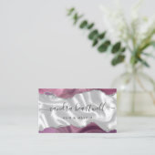 Mauve Agate Silver Glitter Luxury Stylist Visitekaartje (Staand voorkant)