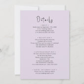 Mauve allen in één Moderne Manuscript minimalistis Kaart (Achterkant)