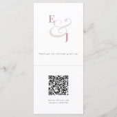 Mauve Ampersand Bruiloft | QR Code | Elegant Menu (Achterkant)