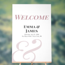Mauve Ampersand Bruiloft | Welkom Bord