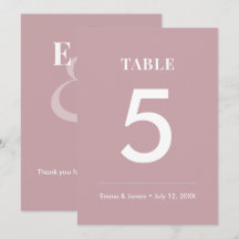 Mauve Ampersand Huwelijk | Modern Tafelnummer