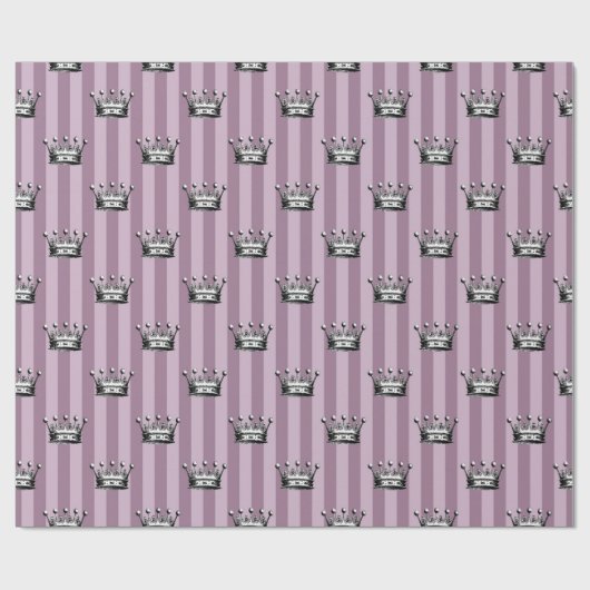 Mauve and Black Crown Pattern Cadeaupapier (Vlak)