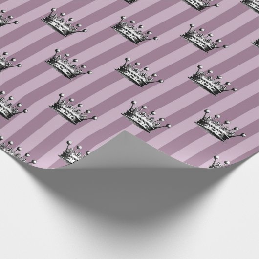 Mauve and Black Crown Pattern Cadeaupapier (Hoek)