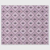 Mauve and Black  Crown Pattern Cadeaupapier (Vlak)