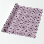 Mauve and Black  Crown Pattern Cadeaupapier<br><div class="desc">Dusky paarse en zwarte parijs,  de  kroonplaat,  verpakken papier.</div>