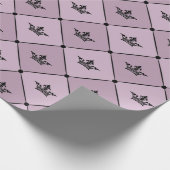 Mauve and Black  Crown Pattern Cadeaupapier (Hoek)