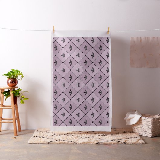 Mauve and Black  Crown Pattern Stof (Voorbeeld)