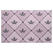 Mauve and Black  Crown Pattern Stof (Fat Quarter)
