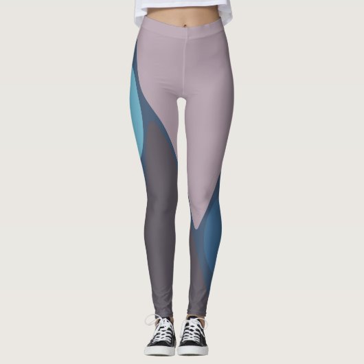 Mauve and blue graphic II Leggings (Voorkant)