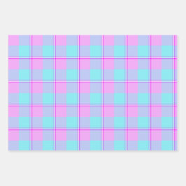 Mauve and Coastal Mist Plaid Inpakpapier Vel
