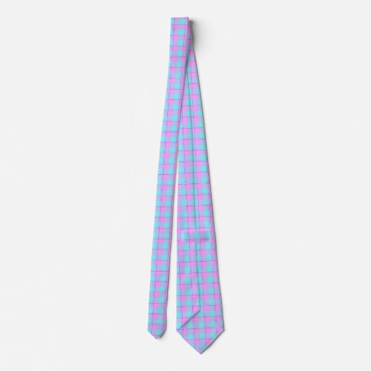 Mauve and Coastal Mist Plaid Neck Tie Stropdas (Achterkant)