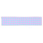 Mauve and Coastal Mist Plaid Pink Blue Korte Tafelloper (Horizontaal)