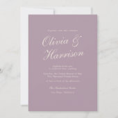 mauve and cream wedding invitation kaart (Voorkant)