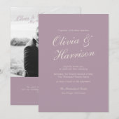 mauve and cream wedding invitation kaart (Voorkant / Achterkant)