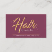 Mauve and Gold Glitter Appointment Visitekaartje (Voorkant)