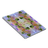 Mauve and Green Leaves Pattern Notitieboek (Rechterzijde)