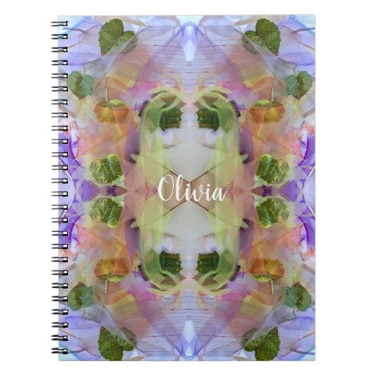 Mauve and Green Leaves Pattern Notitieboek (Voorkant)